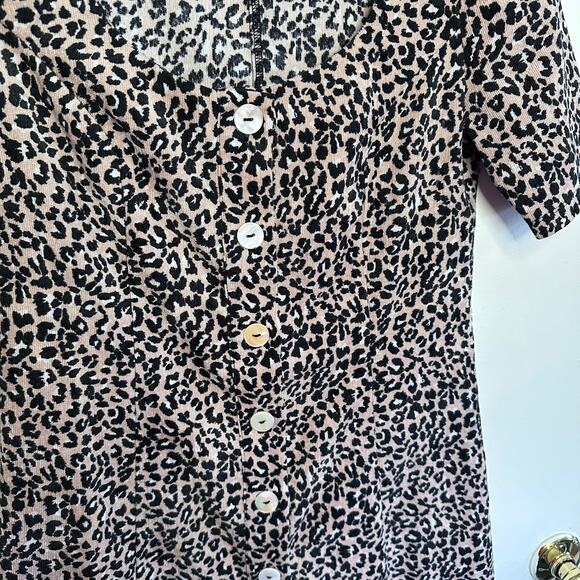 Womans altar’d state corduroy leopard print button down dress size small - Picture 3 of 6